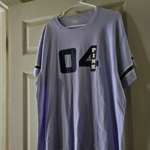 PINK Victoria's Secret Lavender '04' Graphic Short Sleeve Tee
